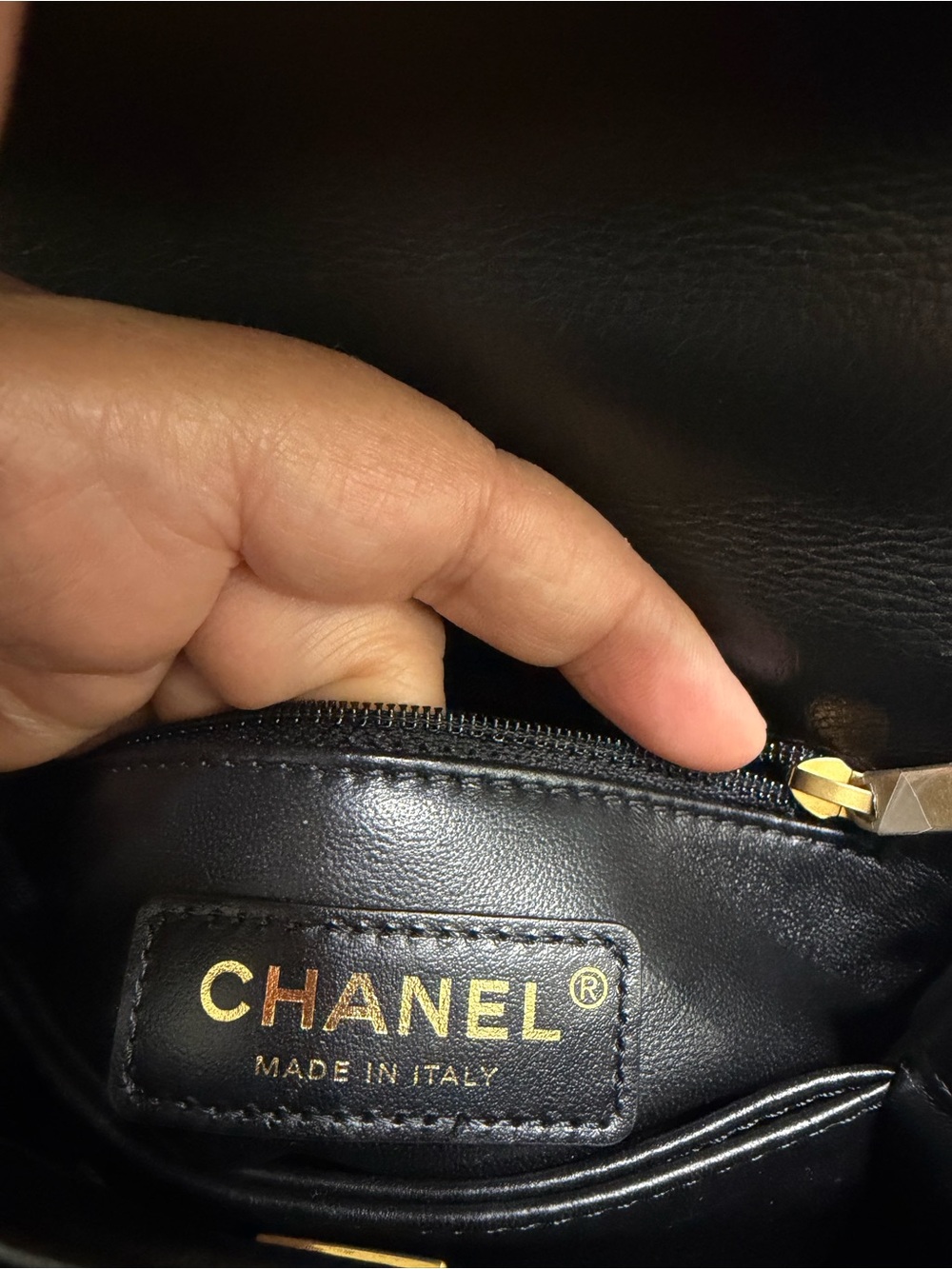 CHANEL Mini Flap Black Quilted Lambskin with Beaded-Handle Shoulder Bag. - Picture 12 of 16